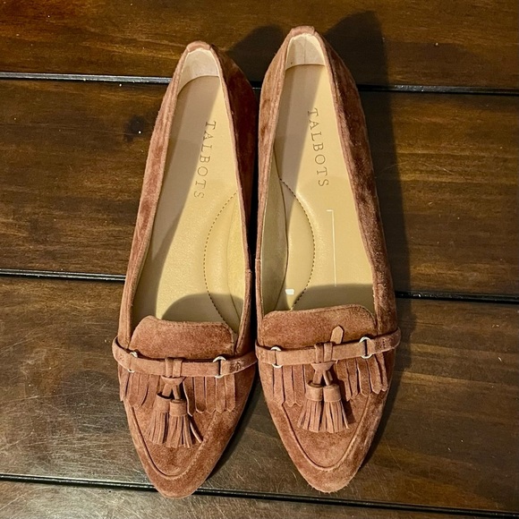 Talbots Brown Suede Tassel Loafers - Size 7M - Picture 1 of 8